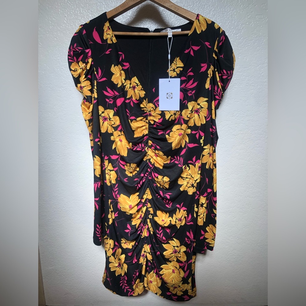 Wait Longsleeve Black and Floral Dress